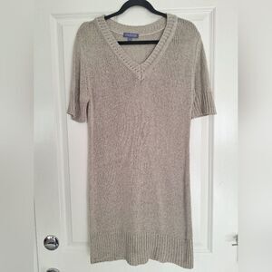 Vivienne‎ Tam gray knit crochet swestrr dress size L